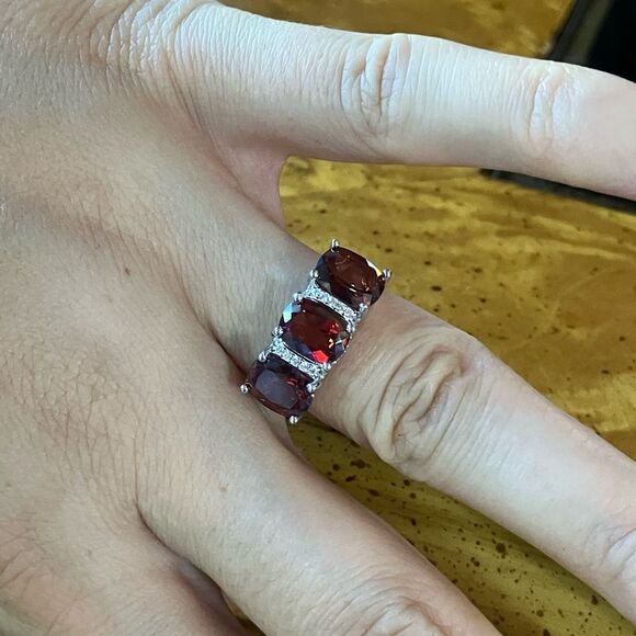 Red Labradorite Sterling Silver Ring Size 6 - Picture 4 of 9